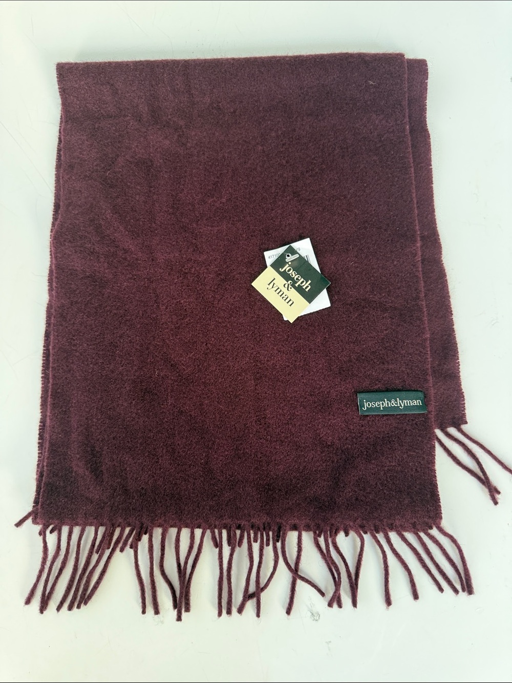 NWT Bloomingdale’s Joseph & Lyman Burgundy Fringe Scarf